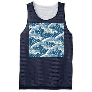 Ocean Wave Pattern Mesh Reversible Basketball Jersey Tank