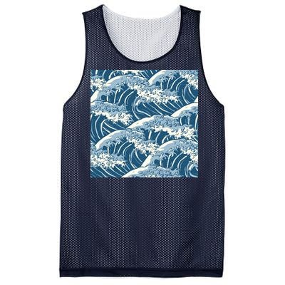 Ocean Wave Pattern Mesh Reversible Basketball Jersey Tank