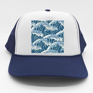 Ocean Wave Pattern Trucker Hat