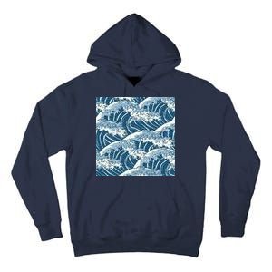 Ocean Wave Pattern Tall Hoodie