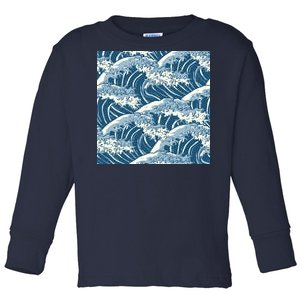 Ocean Wave Pattern Toddler Long Sleeve Shirt