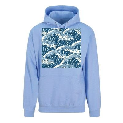 Ocean Wave Pattern Unisex Surf Hoodie