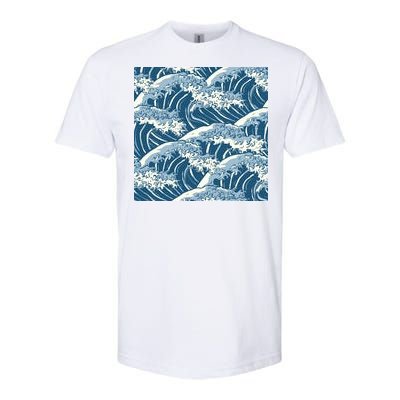 Ocean Wave Pattern Softstyle® CVC T-Shirt