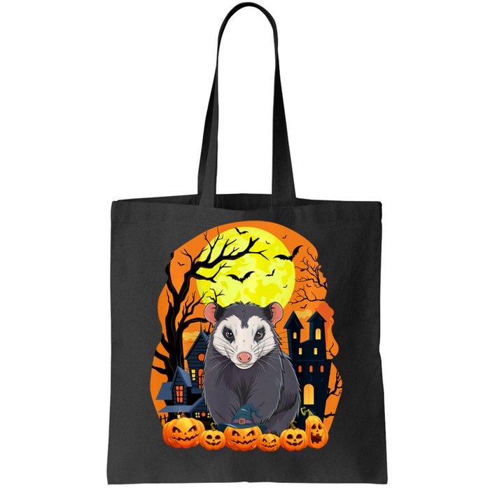 Opossum With Pumpkins Funny Scary Halloween Party Tote Bag