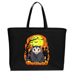 Opossum With Pumpkins Funny Scary Halloween Party Cotton Canvas Jumbo Tote