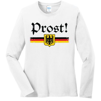 Oktoberfest Women Prost German Beer Festival Ladies Long Sleeve Shirt