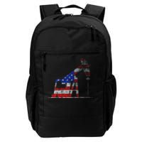 Oilfield Worker Rig Drilling Us Flag Oil Rig Man Oil Driller Daily Commute Backpack