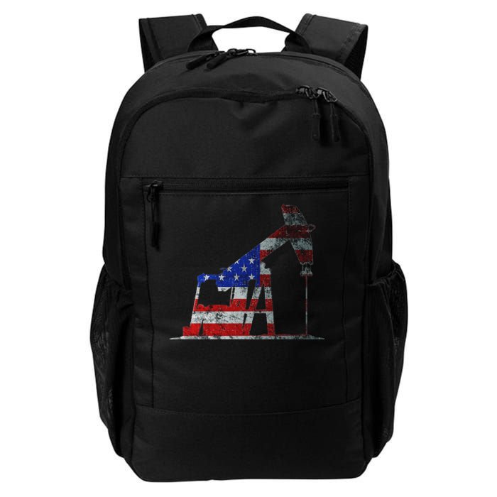 Oilfield Worker Rig Drilling Us Flag Oil Rig Man Oil Driller Daily Commute Backpack