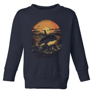 Orca Whale Retro Style Graphic Tees for Boy Girl Toddler Sweatshirt