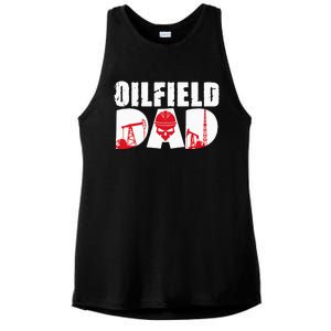 Oilfield Worker Rig Drilling Roughneck Oilfield Dad Ladies PosiCharge Tri-Blend Wicking Tank