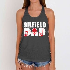 Oilfield Worker Rig Drilling Roughneck Oilfield Dad Women's Knotted Racerback Tank