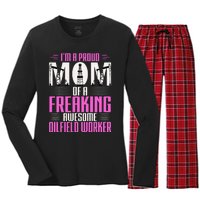 Oilfield Worker Rig Drilling Roughneck Mom Women's Long Sleeve Flannel Pajama Set 