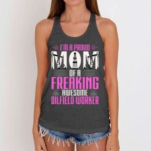 Oilfield Worker Rig Drilling Roughneck Mom Women's Knotted Racerback Tank