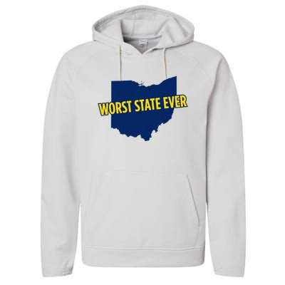 Ohio Worst State Ever Performance Fleece Hoodie