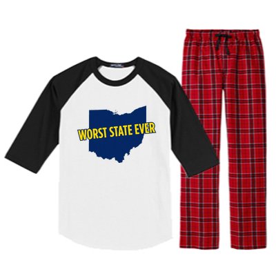 Ohio Worst State Ever Raglan Sleeve Pajama Set