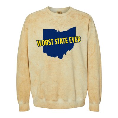 Ohio Worst State Ever Colorblast Crewneck Sweatshirt