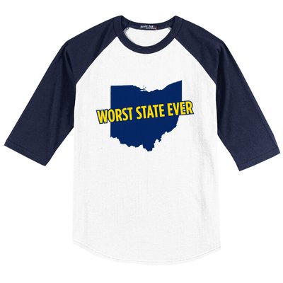 Ohio Worst State Ever Baseball Sleeve Shirt