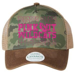 Out Wildcats School Wildcats Breast Cancer Awareness Legacy Tie Dye Trucker Hat