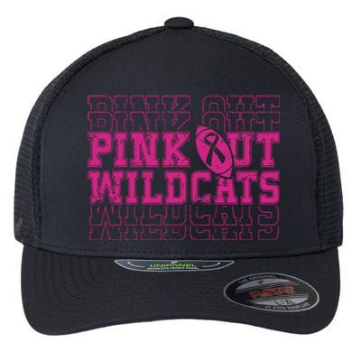 Out Wildcats School Wildcats Breast Cancer Awareness Flexfit Unipanel Trucker Cap