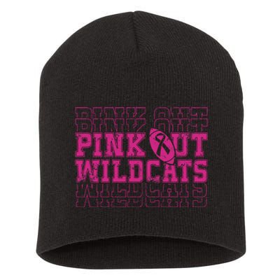 Out Wildcats School Wildcats Breast Cancer Awareness Short Acrylic Beanie