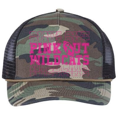 Out Wildcats School Wildcats Breast Cancer Awareness Retro Rope Trucker Hat Cap