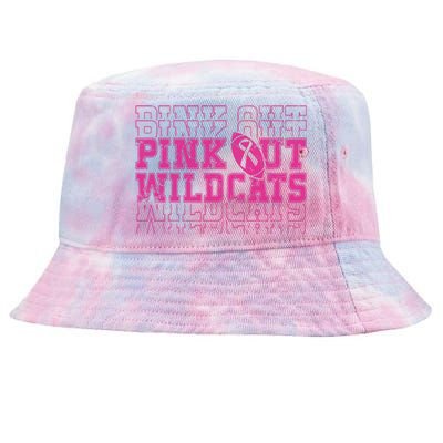 Out Wildcats School Wildcats Breast Cancer Awareness Tie-Dyed Bucket Hat