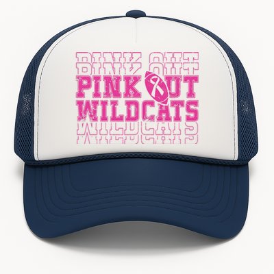 Out Wildcats School Wildcats Breast Cancer Awareness Trucker Hat