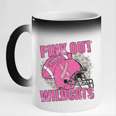 Out Wildcats School Wildcats Breast Cancer 11oz Black Color Changing Mug