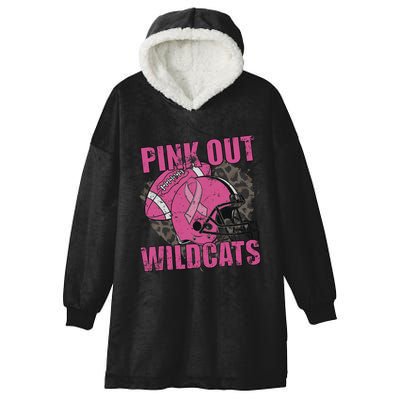 Out Wildcats School Wildcats Breast Cancer Hooded Wearable Blanket