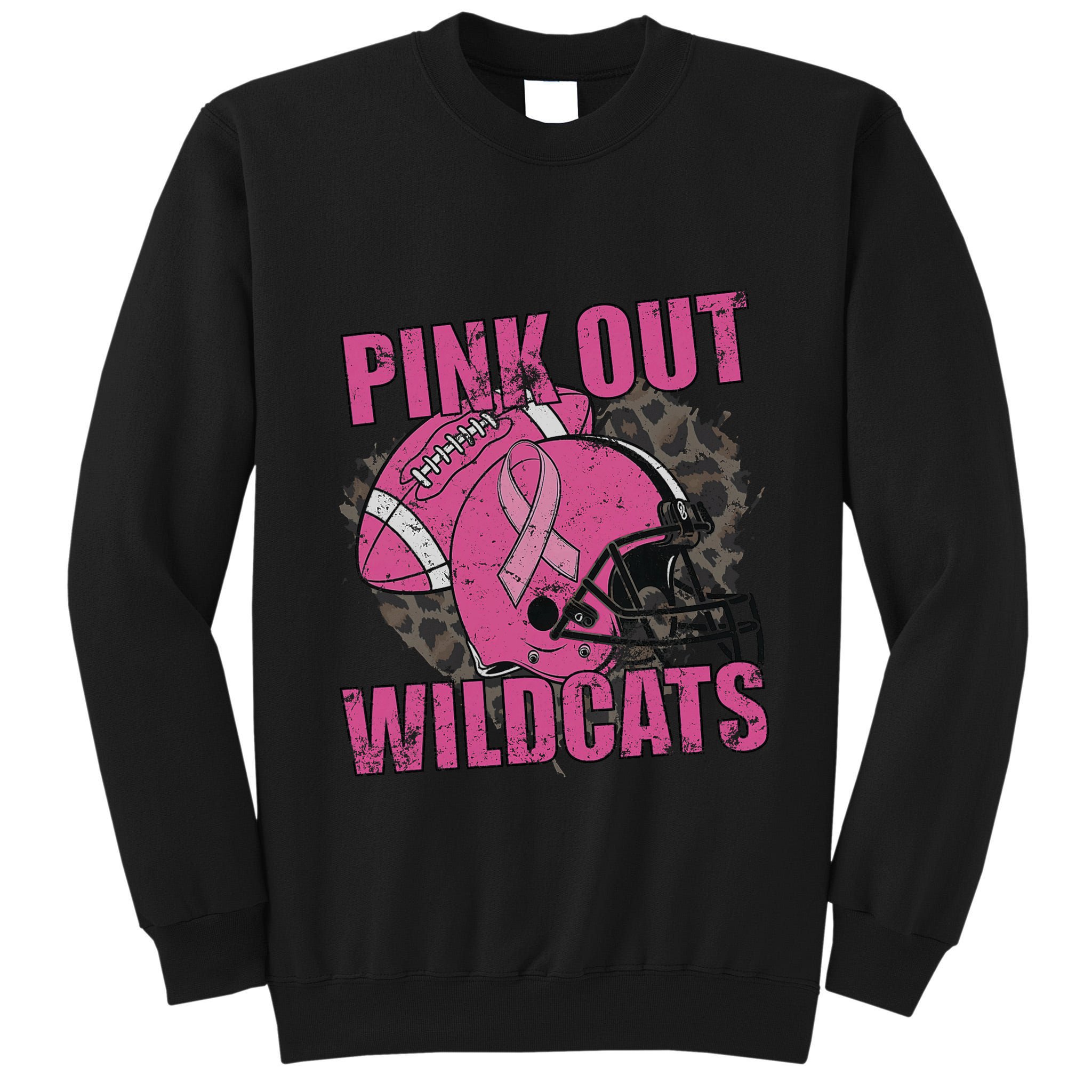 Out Wildcats School Wildcats Breast Cancer Tall Sweatshirt