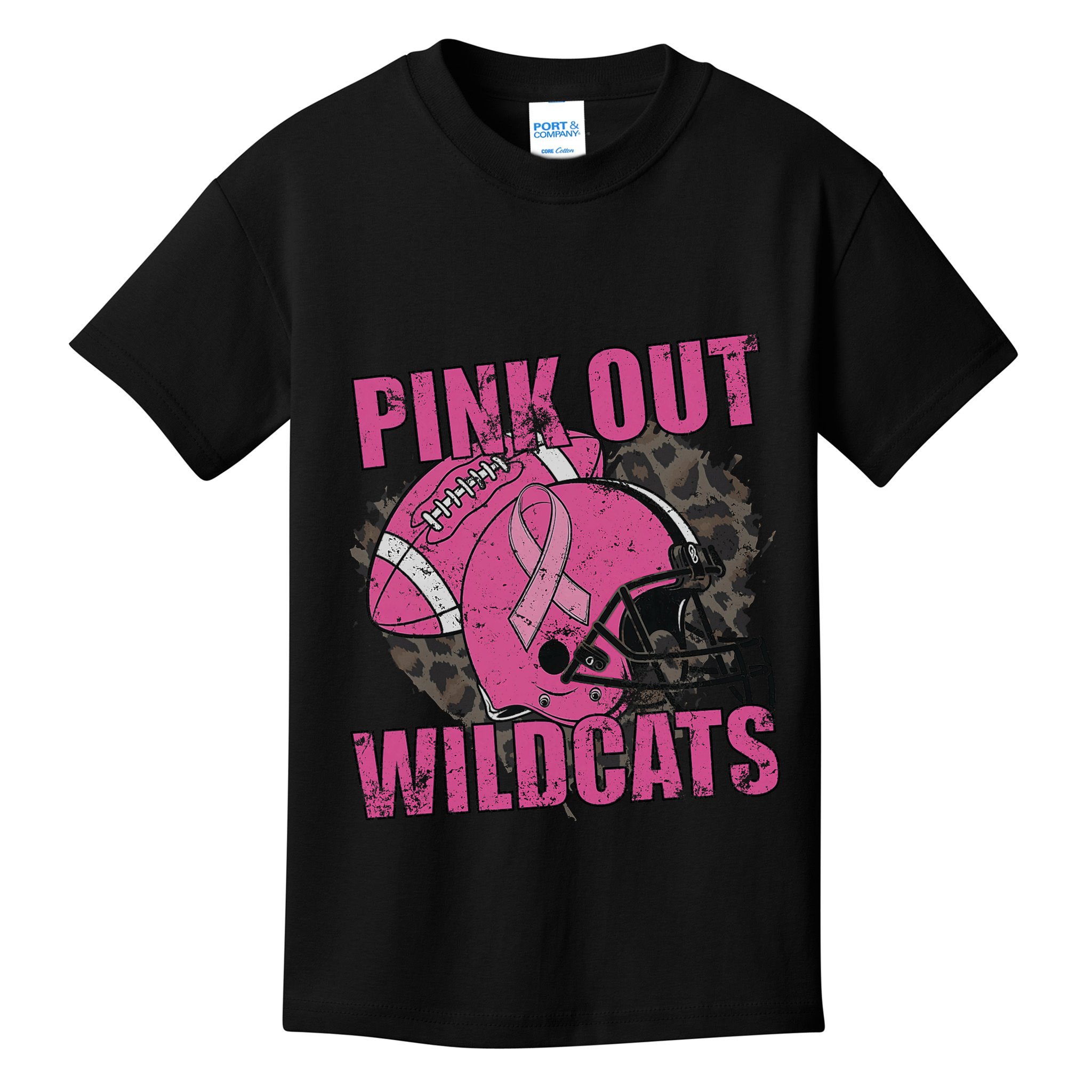 Out Wildcats School Wildcats Breast Cancer Kids T-Shirt