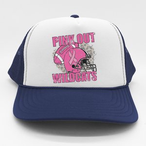 Out Wildcats School Wildcats Breast Cancer Trucker Hat