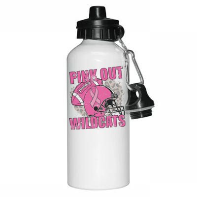 Out Wildcats School Wildcats Breast Cancer Aluminum Water Bottle