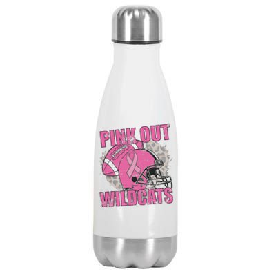 Out Wildcats School Wildcats Breast Cancer Stainless Steel Insulated Water Bottle