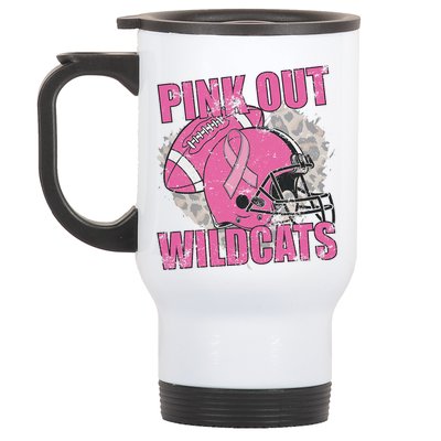 Out Wildcats School Wildcats Breast Cancer Stainless Steel Travel Mug