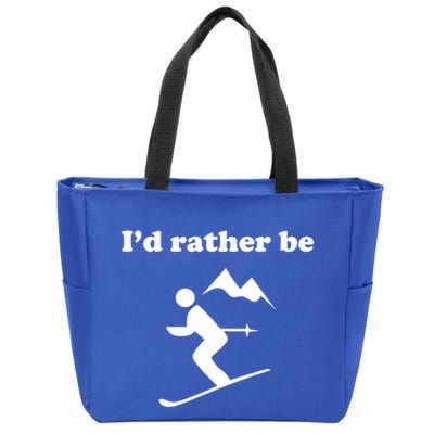 Outdoor Winter Sports Id Rather Be Skiing Skier Cool Gift Zip Tote Bag