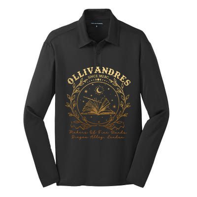 Ollivanders Wand Shop Wizard Book Universal Trip Silk Touch Performance Long Sleeve Polo