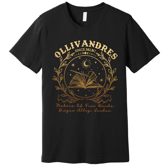 Ollivanders Wand Shop Wizard Book Universal Trip Premium T-Shirt