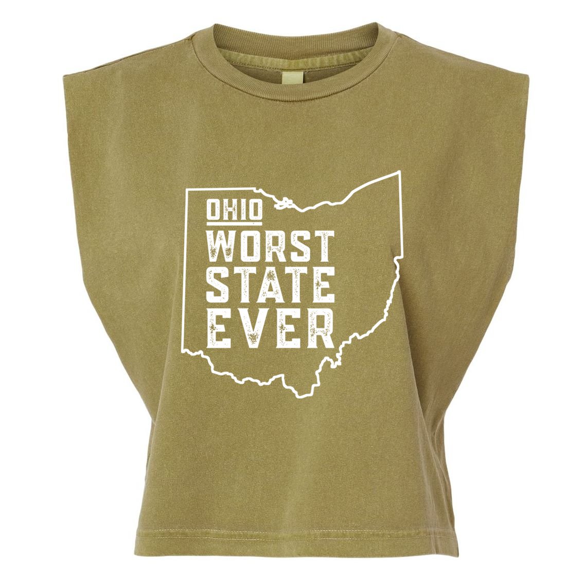 Ohio Worst State Ever Gift Garment-Dyed Women's Muscle Tee
