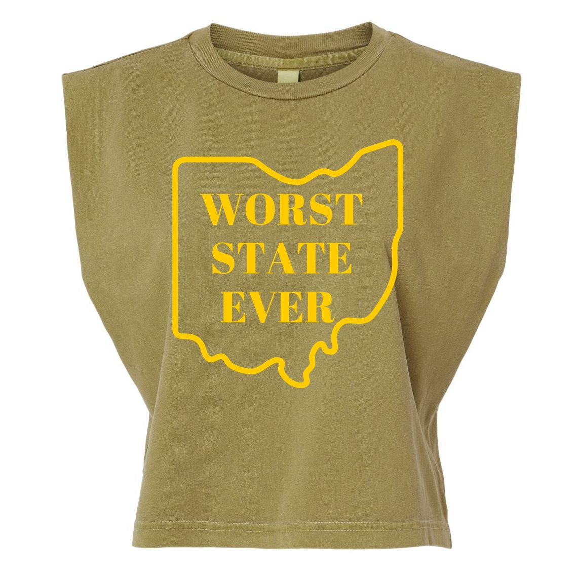 Ohio Worst State Garment-Dyed Women's Muscle Tee