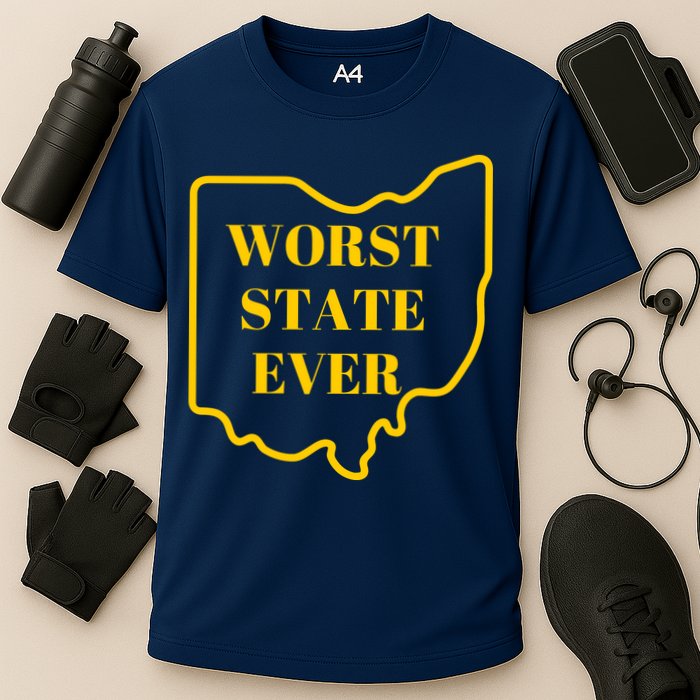 Ohio Worst State Cooling Performance Crew T-Shirt