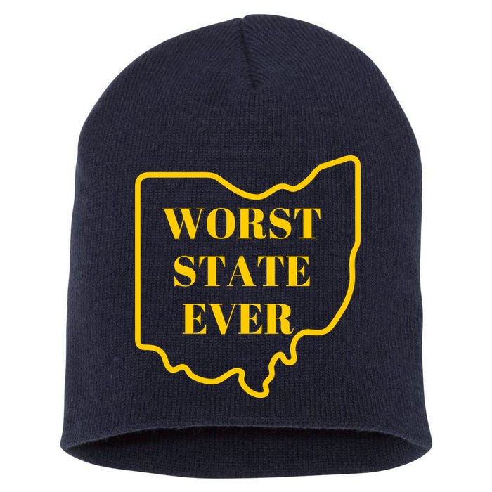 Ohio Worst State Short Acrylic Beanie