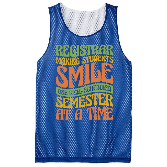 One Well Scheduled Semester At A Time School Registrar Gift Mesh Reversible Basketball Jersey Tank