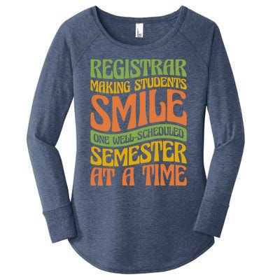 One Well Scheduled Semester At A Time School Registrar Gift Women's Perfect Tri Tunic Long Sleeve Shirt