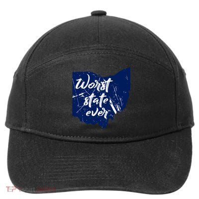 Ohio Worst State Ever Distressed 7-Panel Snapback Hat