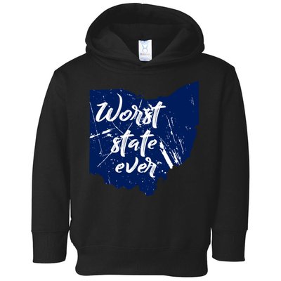 Ohio Worst State Ever Distressed Toddler Hoodie