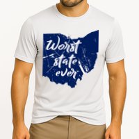 Ohio Worst State Ever Distressed Cooling Performance Crew T-Shirt