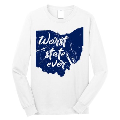Ohio Worst State Ever Distressed Long Sleeve Shirt