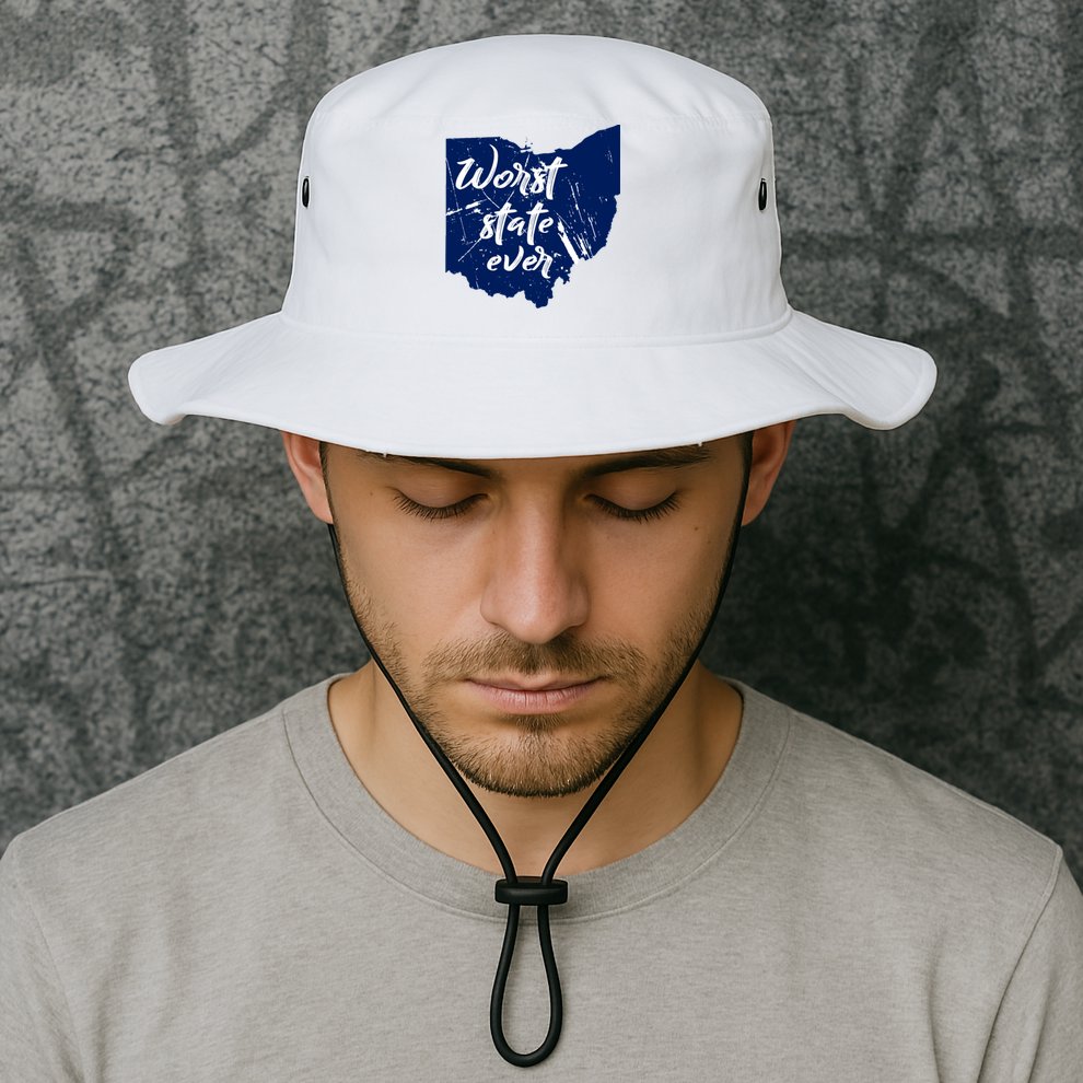 Ohio Worst State Ever Distressed Bucket Hat