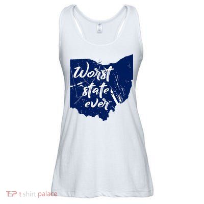 Ohio Worst State Ever Distressed Ladies Essential Flowy Tank